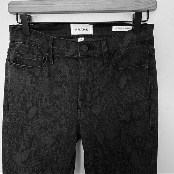 FRAME - Le Skinny Jeans De Jeanne Tonal Python Size 28 NEW - Picture 6 of 11